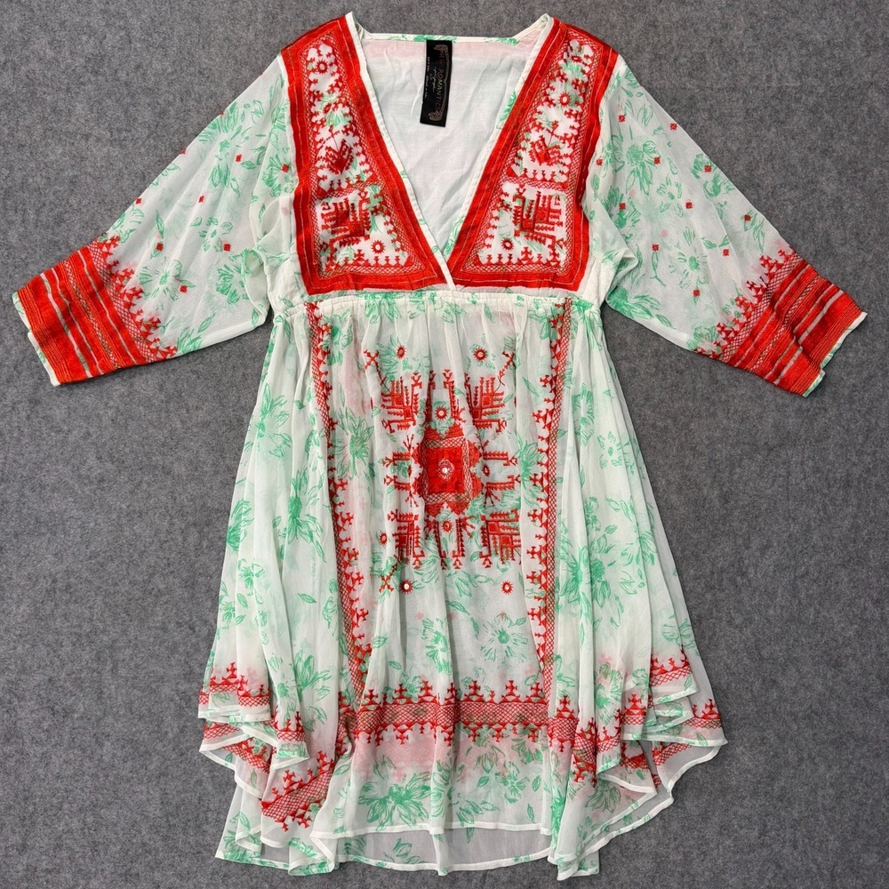 Free People New Romantics Ivory Combo Flower Crown Dress‎ Women's Size Small
